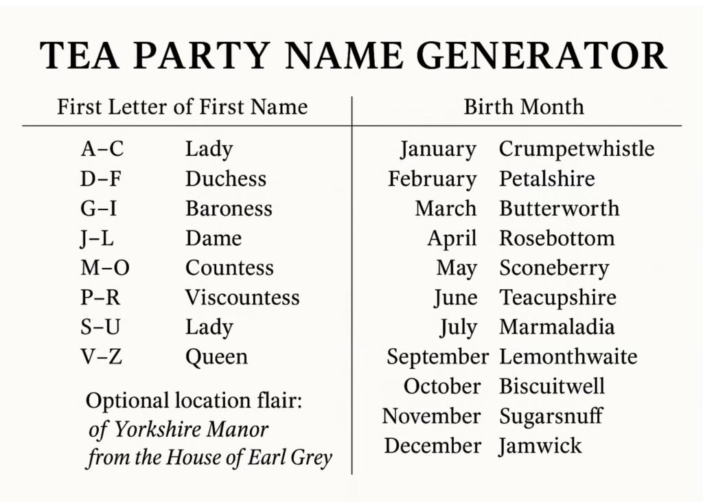 Tea Party Name Generator